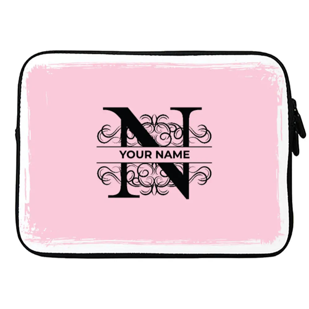 MacBook / Laptop 11"-12" Laptop sleeves Split Floral Initial Laptop MacBook Sleeve - Stylizedd