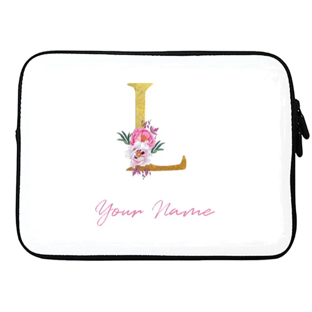 MacBook / Laptop 11"-12" Laptop sleeves Floral Initial Laptop MacBook Sleeve - Stylizedd.com