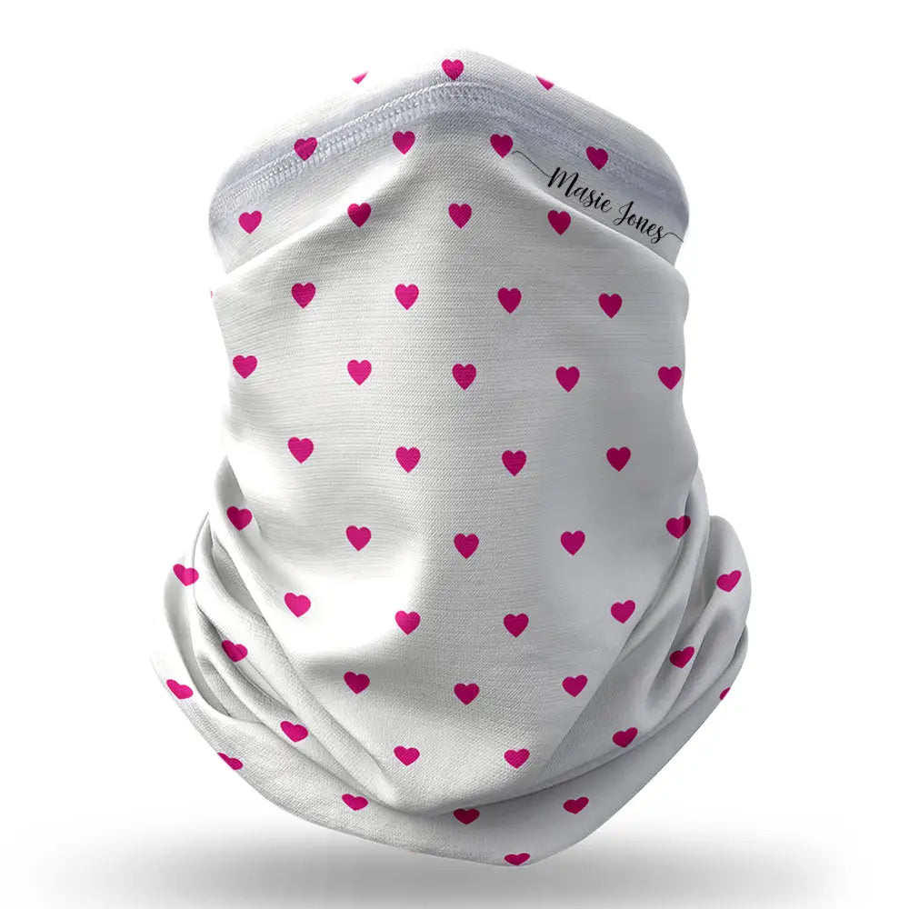 Neck Gaiter Heart Pattern Custom Text, My Name Neck Gaiter - Stylizedd.com