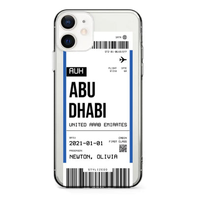 Apple iPhone 12 Mini / Clear Classic Phone Case Custom Flight Boarding Pass Ticket Phone Case - Stylizedd