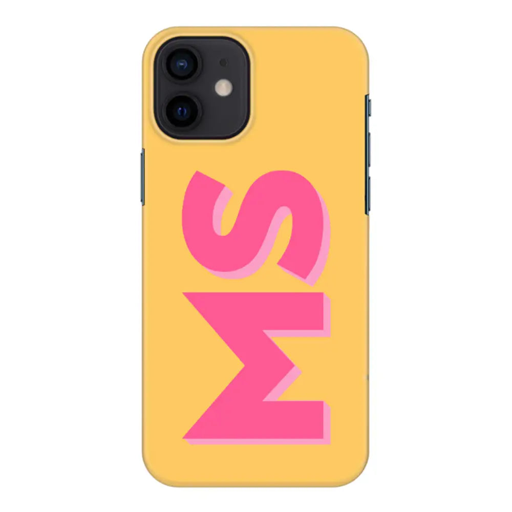 Apple iPhone 12 Mini / Snap Classic Phone Case Personalized Monogram Initial 3D Shadow Text Phone Case - Stylizedd