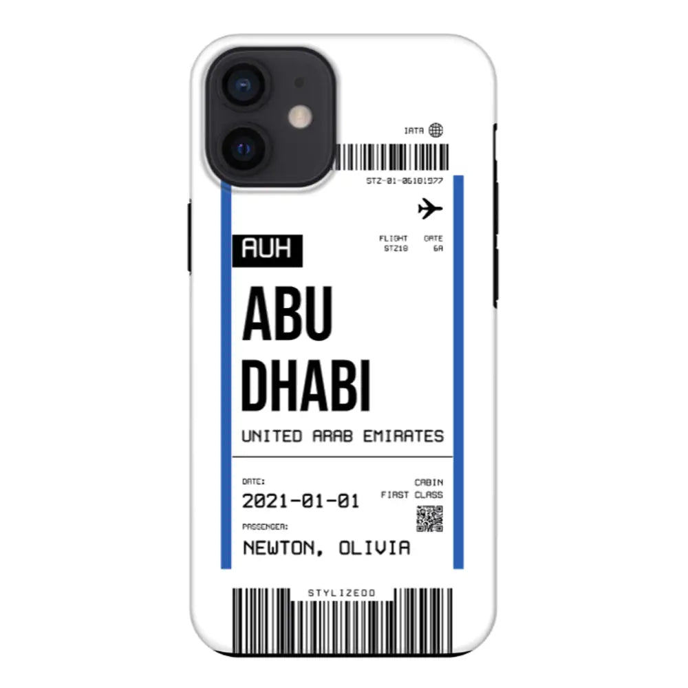 Apple iPhone 12 Mini / Tough Pro Phone Case Custom Flight Boarding Pass Ticket Phone Case - Stylizedd