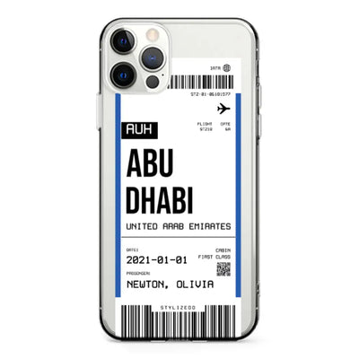 Apple iPhone 12 Pro Max / Clear Classic Phone Case Custom Flight Boarding Pass Ticket Phone Case - Stylizedd