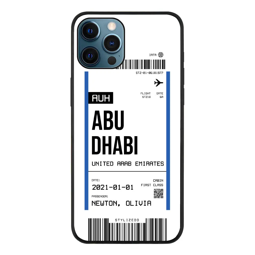 Apple iPhone 12 Pro Max / Rugged Black Phone Case Custom Flight Boarding Pass Ticket Phone Case - Stylizedd