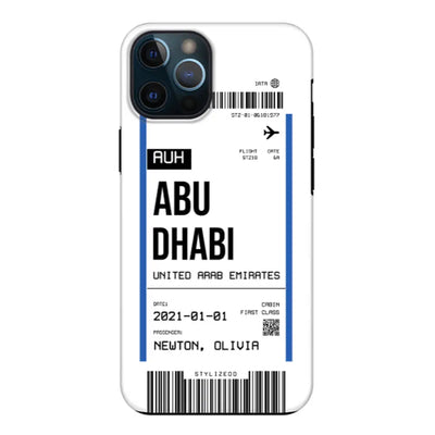 Apple iPhone 12 Pro Max / Tough Pro Phone Case Custom Flight Boarding Pass Ticket Phone Case - Stylizedd