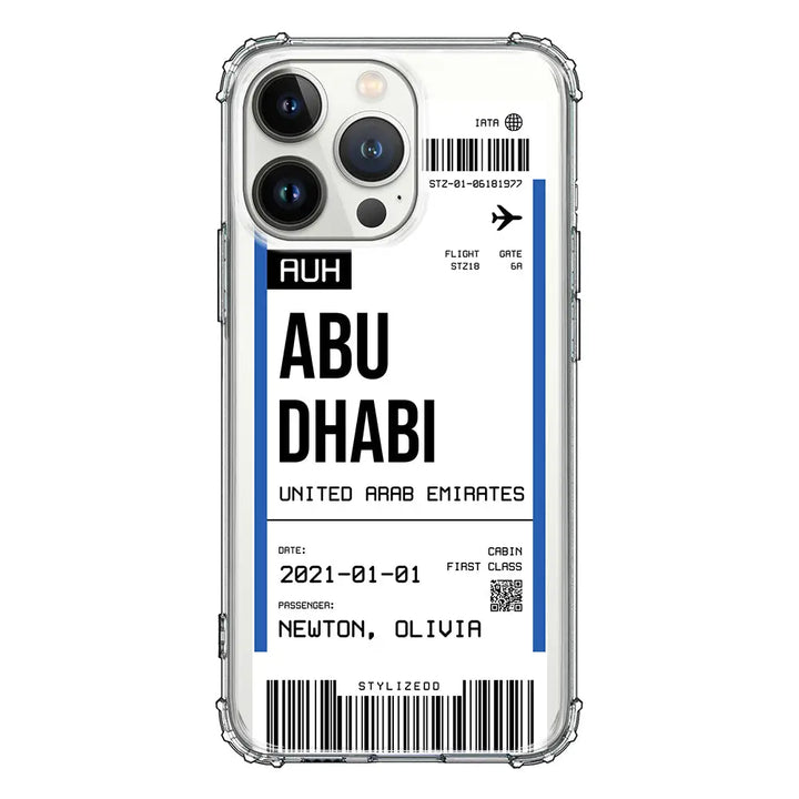 Apple iPhone 13 Pro / Rugged Black Custom Flight Boarding Pass Ticket Phone Case - Stylizedd.com