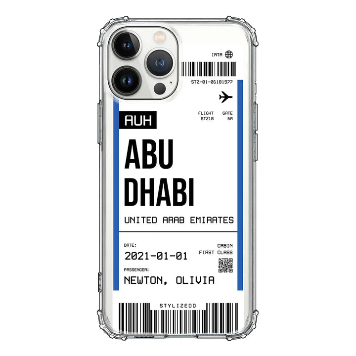 Apple iPhone 13 Pro Max / Rugged Black Custom Flight Boarding Pass Ticket Phone Case - Stylizedd.com