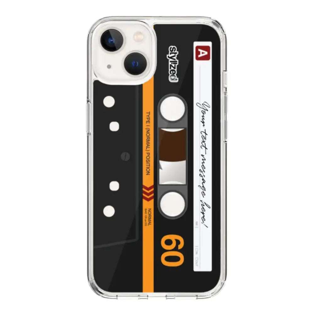 Apple iPhone 15 / Clear Classic Phone Case Custom Retro Cassette Tape Phone Case - Stylizedd