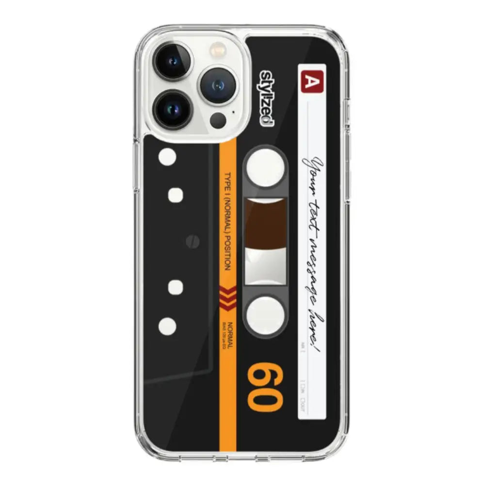 Apple iPhone 15 Pro / Clear Classic Phone Case Custom Retro Cassette Tape Phone Case - Stylizedd