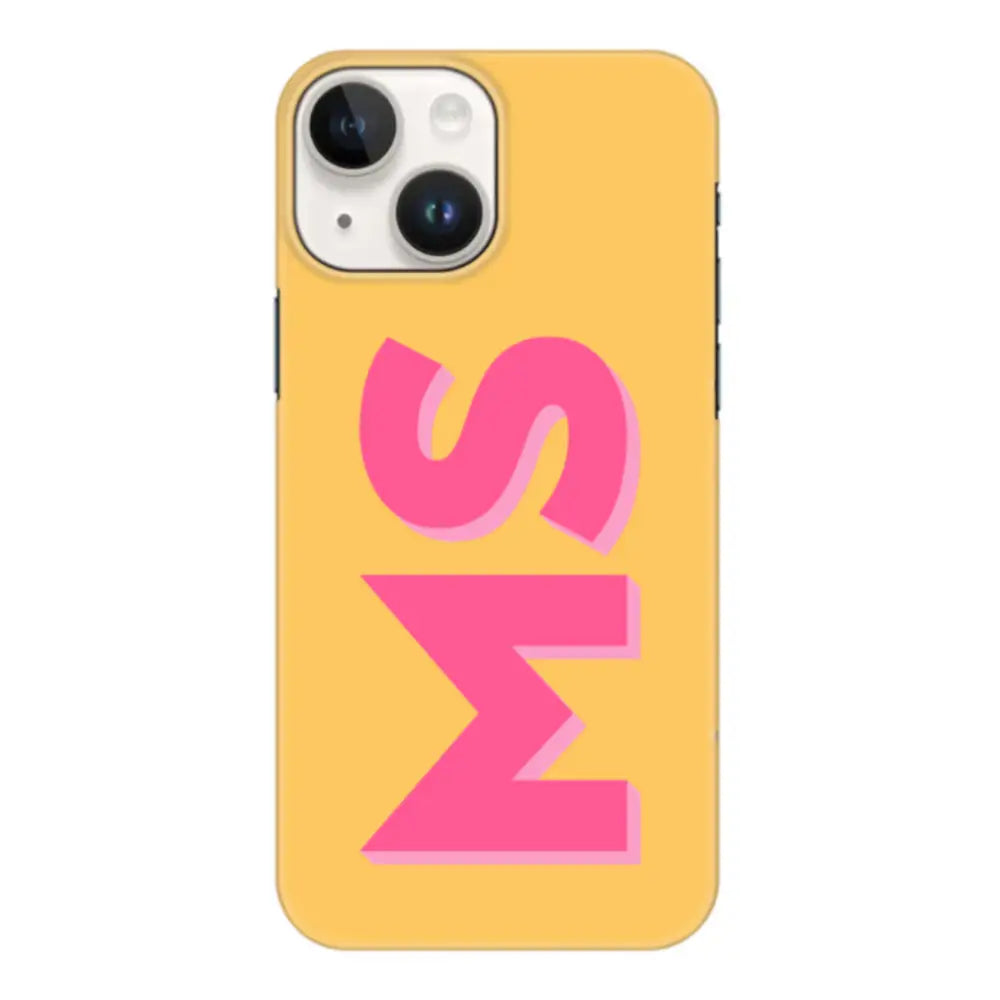 Apple iPhone 15 / Snap Classic Phone Case Personalized Monogram Initial 3D Shadow Text Phone Case - Stylizedd