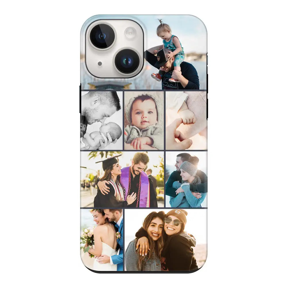 Apple iPhone 15 Plus / Tough Pro Phone Case Personalised Photo Collage Grid Phone Case - Stylizedd