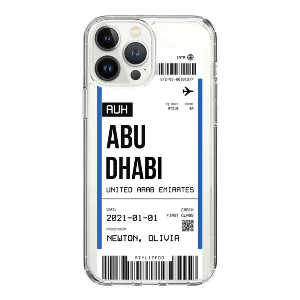 Apple iPhone 14 Pro Max / Rugged Black Custom Flight Boarding Pass Ticket Phone Case - Stylizedd.com