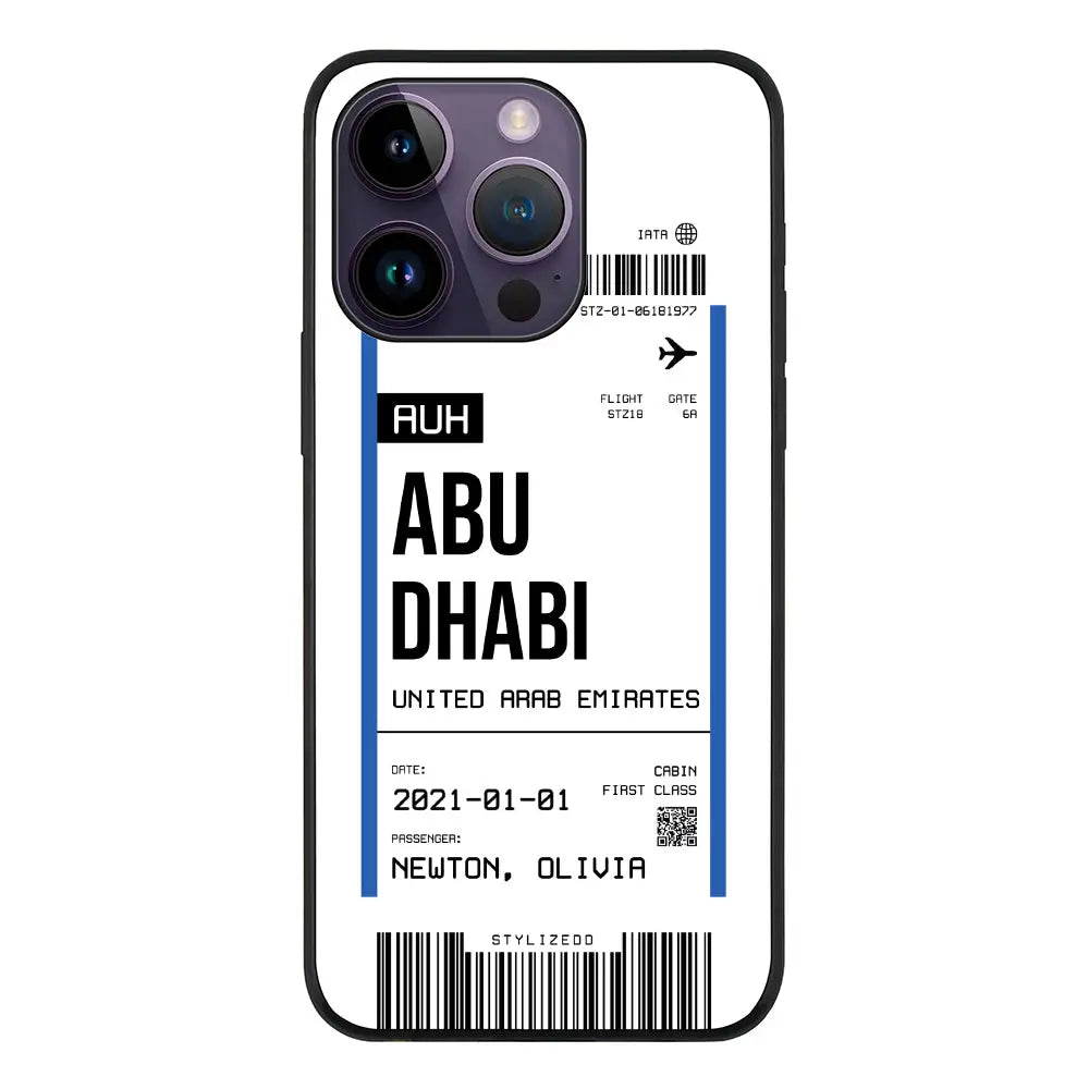 Apple iPhone 14 Pro / Rugged Black Phone Case Custom Flight Boarding Pass Ticket Phone Case - Stylizedd