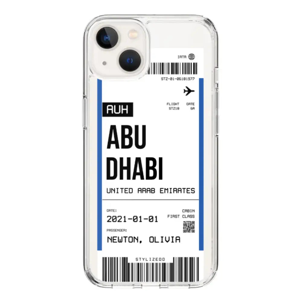 Apple iPhone 15 / Rugged Black Custom Flight Boarding Pass Ticket Phone Case - Stylizedd.com