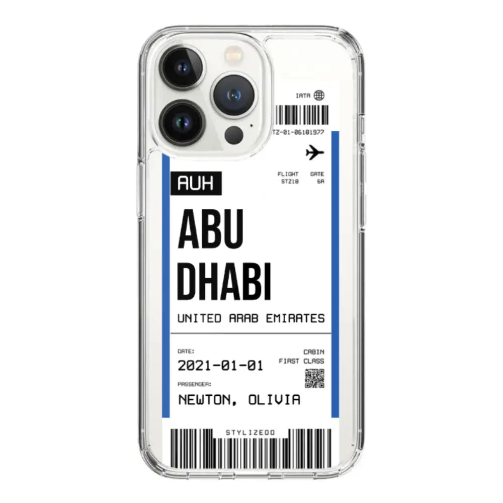 Apple iPhone 15 Pro / Rugged Black Custom Flight Boarding Pass Ticket Phone Case - Stylizedd.com