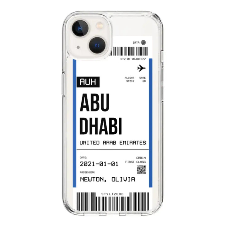 Apple iPhone 15 Plus / Rugged Black Custom Flight Boarding Pass Ticket Phone Case - Stylizedd.com