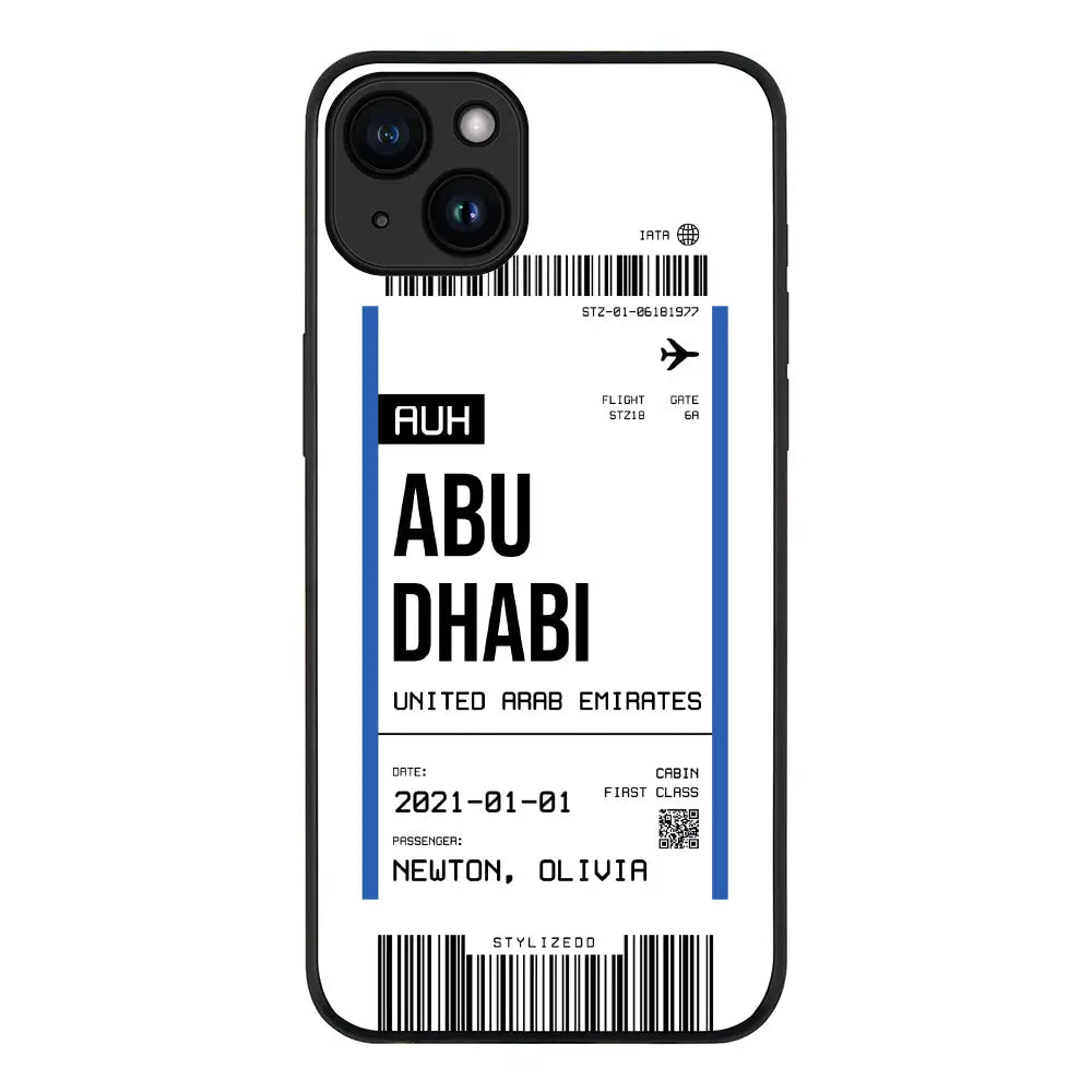 Apple iPhone 15 Plus / Tough Pro Custom Flight Boarding Pass Ticket Phone Case - Stylizedd.com