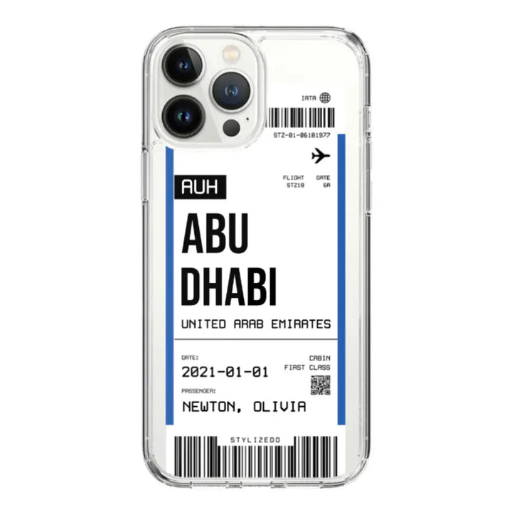 Apple iPhone 15 Pro Max / Rugged Black Custom Flight Boarding Pass Ticket Phone Case - Stylizedd.com
