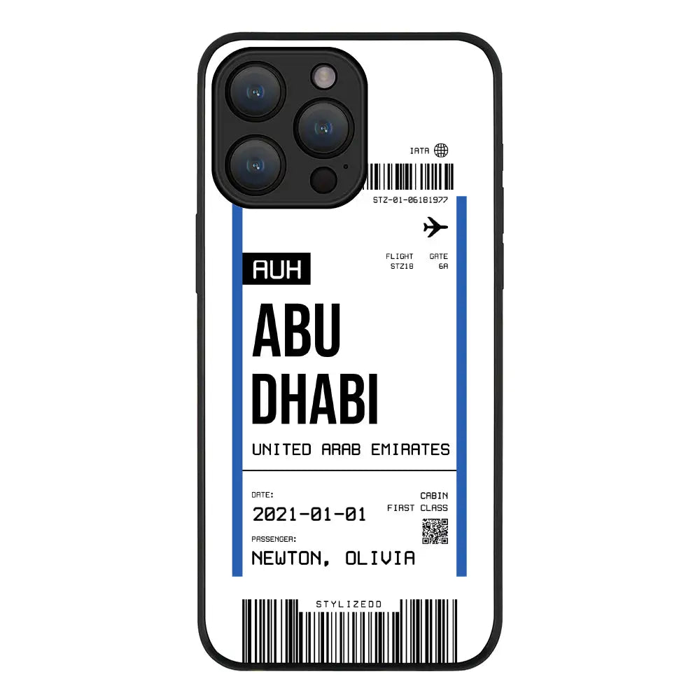 Apple iPhone 15 Pro Max / Rugged Black Phone Case Custom Flight Boarding Pass Ticket Phone Case - Stylizedd