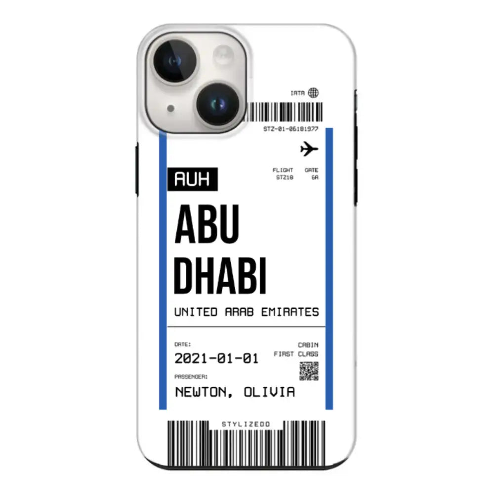 Apple iPhone 15 / Snap Classic Custom Flight Boarding Pass Ticket Phone Case - Stylizedd.com