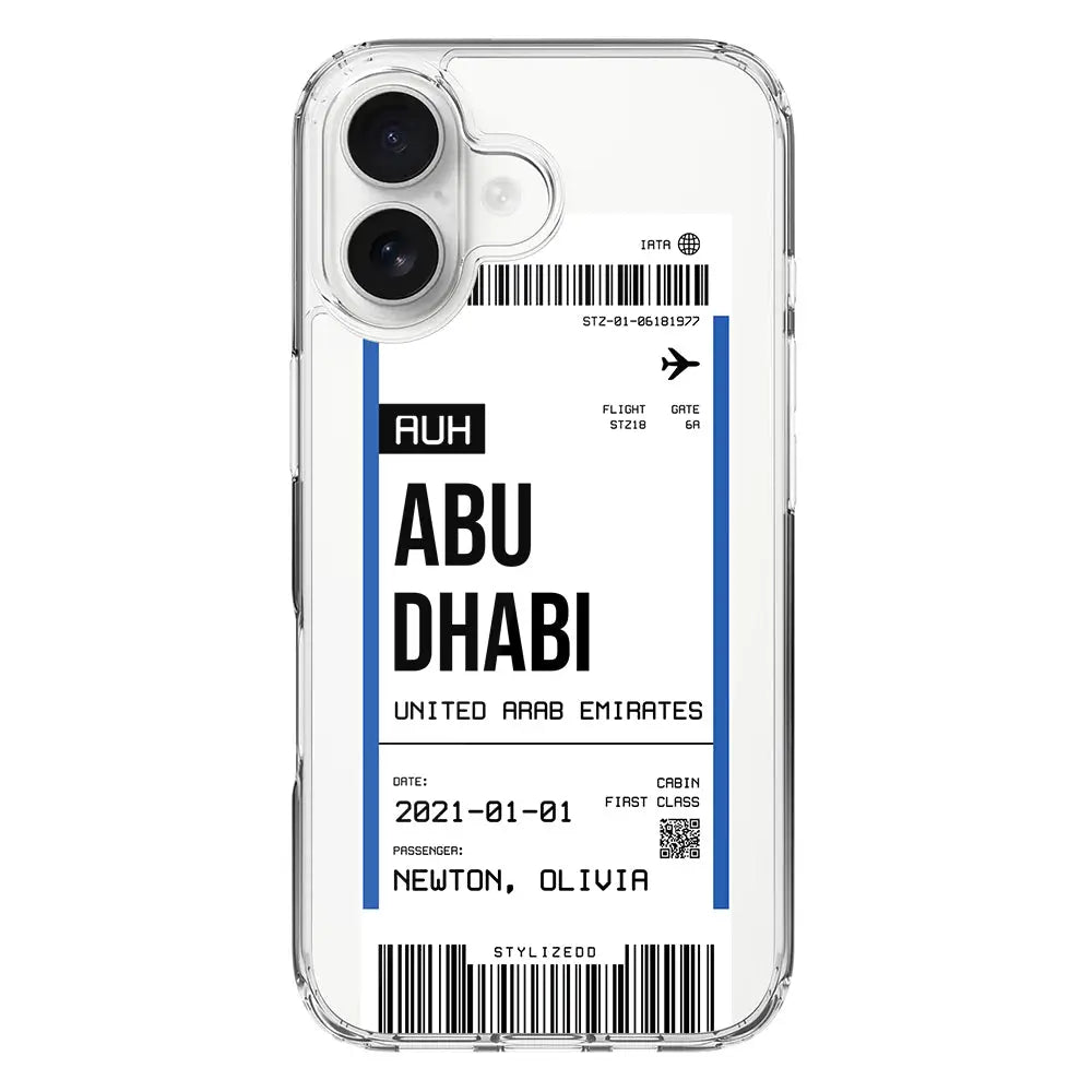 Apple iPhone 16 / Clear MagSafe Custom Flight Boarding Pass Ticket Phone Case - Stylizedd.com