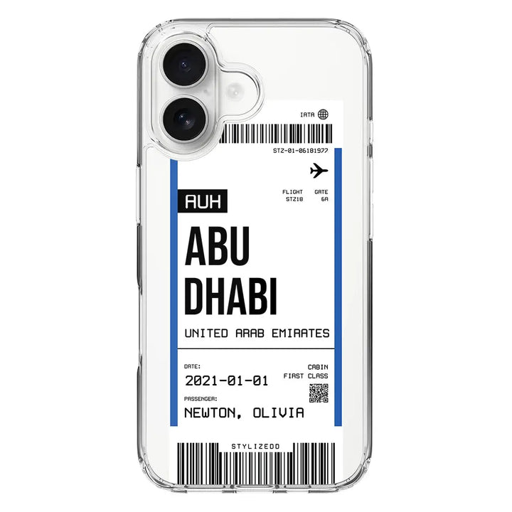 Apple iPhone 16 / Clear MagSafe Custom Flight Boarding Pass Ticket Phone Case - Stylizedd.com