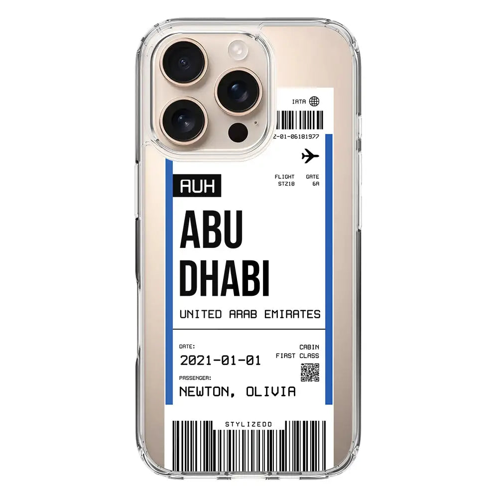 Apple iPhone 16 Pro / Clear MagSafe Custom Flight Boarding Pass Ticket Phone Case - Stylizedd.com