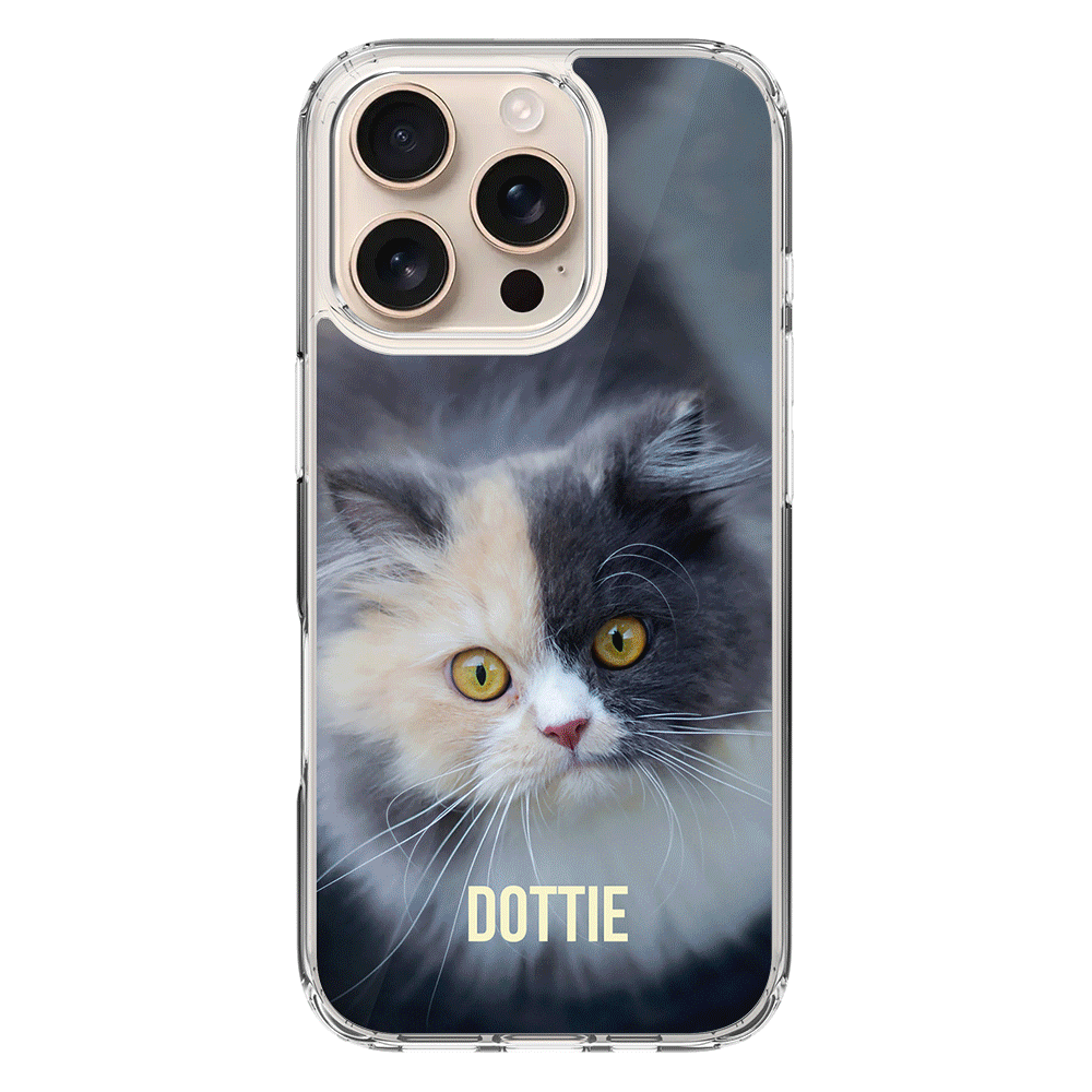 Apple iPhone 16 Pro / Clear MagSafe Personalized Pet Cat, Phone Case - Stylizedd.com
