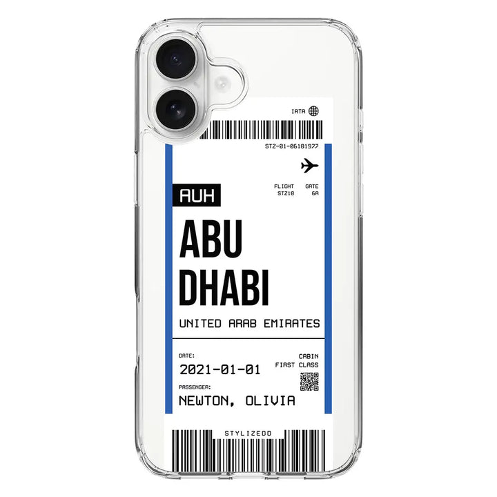Apple iPhone 16 Plus / Clear MagSafe Custom Flight Boarding Pass Ticket Phone Case - Stylizedd.com