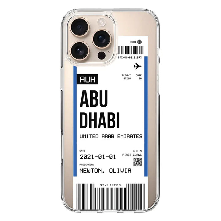 Apple iPhone 16 Pro Max / Clear MagSafe Custom Flight Boarding Pass Ticket Phone Case - Stylizedd.com