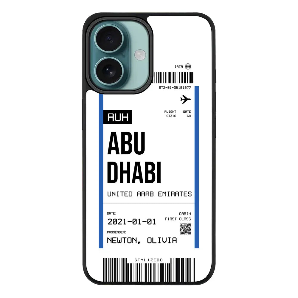 Apple iPhone 16 / Rugged MagSafe Custom Flight Boarding Pass Ticket Phone Case - Stylizedd.com