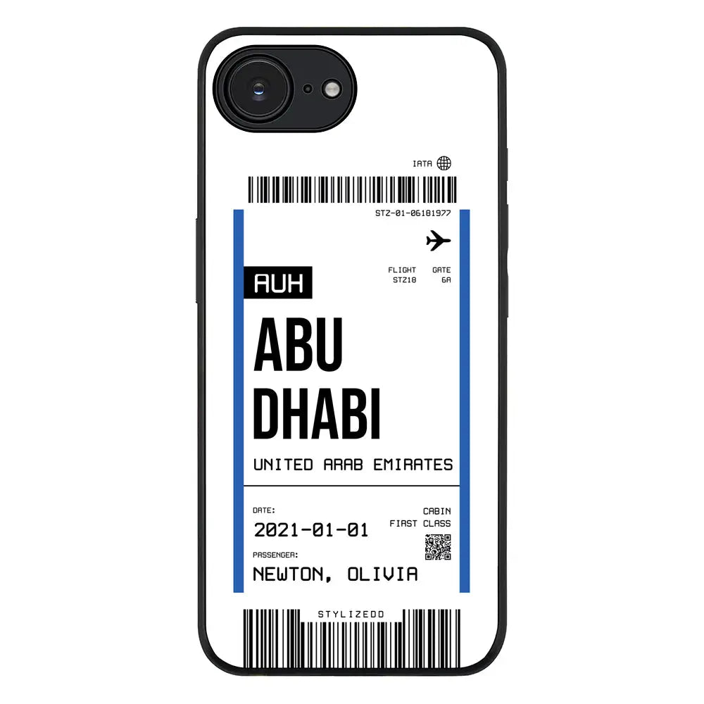 Apple iPhone 16e / Rugged Black Custom Flight Boarding Pass Ticket Phone Case - Stylizedd.com