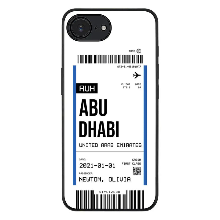 Apple iPhone 16e / Rugged Black Custom Flight Boarding Pass Ticket Phone Case - Stylizedd.com
