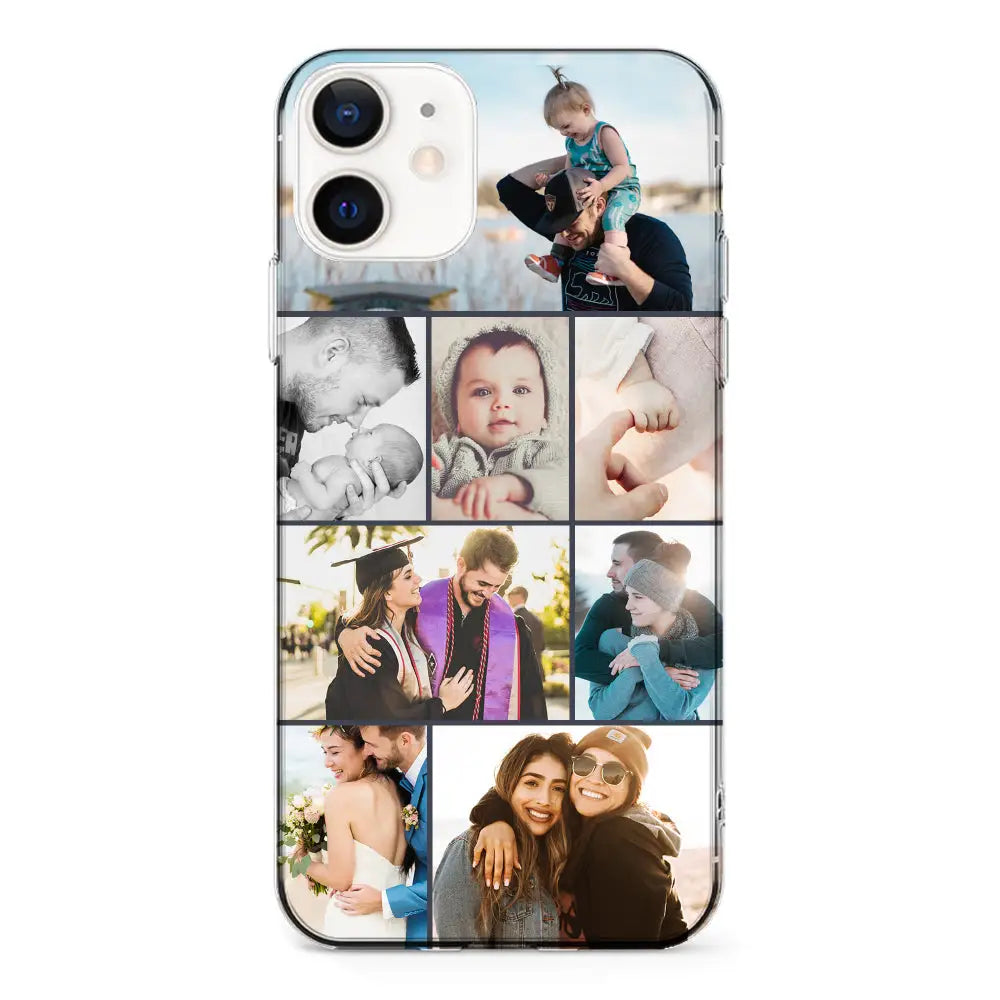 Apple iPhone 11 / Clear Classic Phone Case Personalised Photo Collage Grid Phone Case - Stylizedd