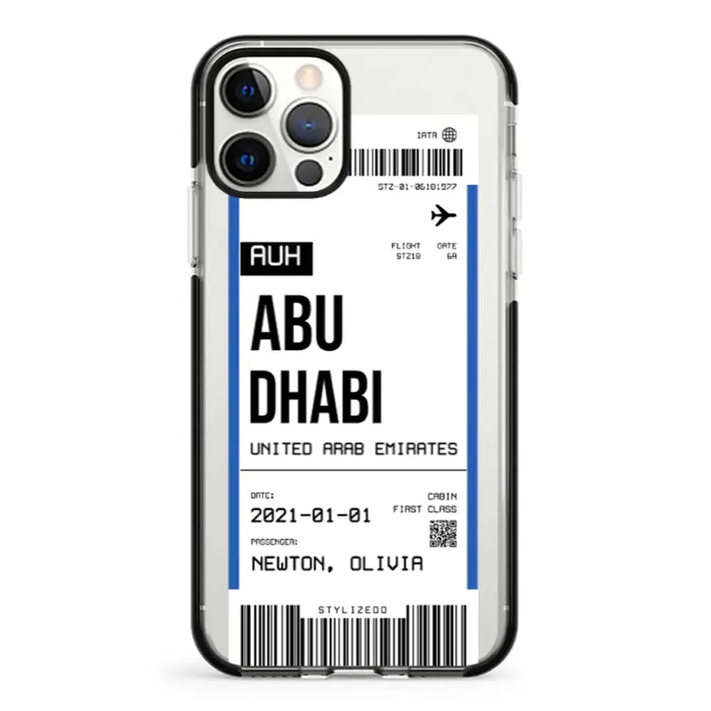 Apple iPhone 11 Pro / Impact Pro Black Phone Case Custom Flight Boarding Pass Ticket Phone Case - Stylizedd