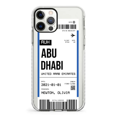 Apple iPhone 11 Pro / Impact Pro White Phone Case Custom Flight Boarding Pass Ticket Phone Case - Stylizedd