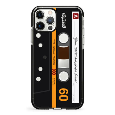 Apple iPhone 11 Pro Max / Impact Pro Black Phone Case Custom Retro Cassette Tape Phone Case - Stylizedd