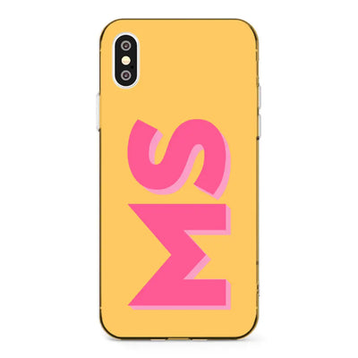 Apple iPhone X / iPhone XS / Clear Classic Phone Case Personalized Monogram Initial 3D Shadow Text Phone Case - Stylizedd