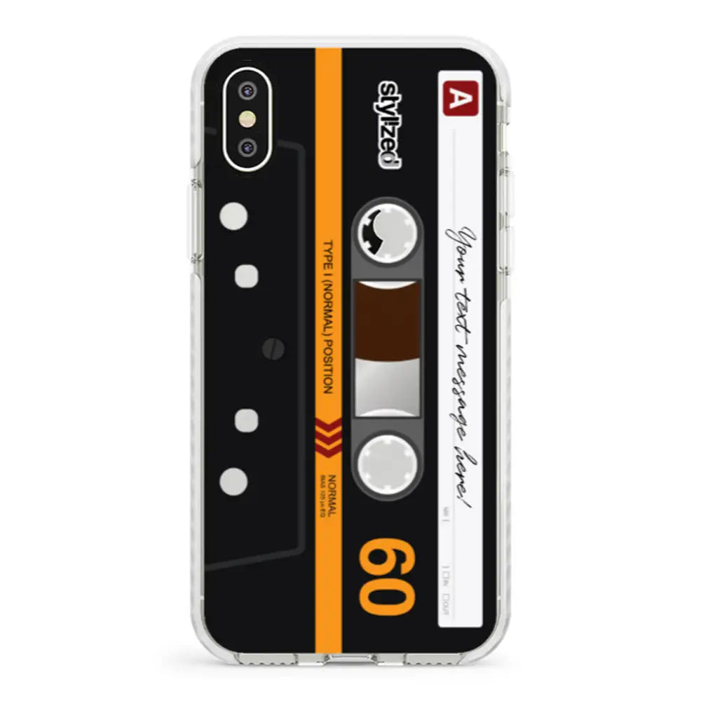 Apple iPhone X / iPhone XS / Impact Pro White Phone Case Custom Retro Cassette Tape Phone Case - Stylizedd