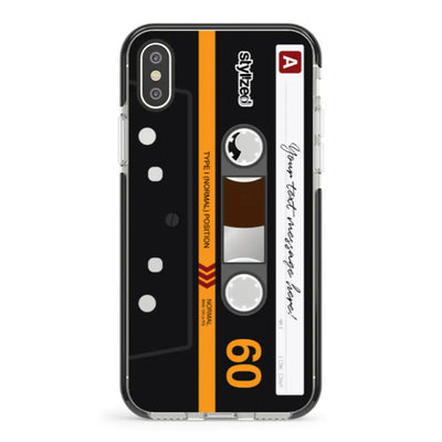 Apple iPhone XS MAX / Impact Pro Black Phone Case Custom Retro Cassette Tape Phone Case - Stylizedd