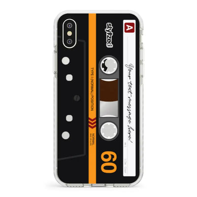 Apple iPhone XS MAX / Impact Pro White Phone Case Custom Retro Cassette Tape Phone Case - Stylizedd