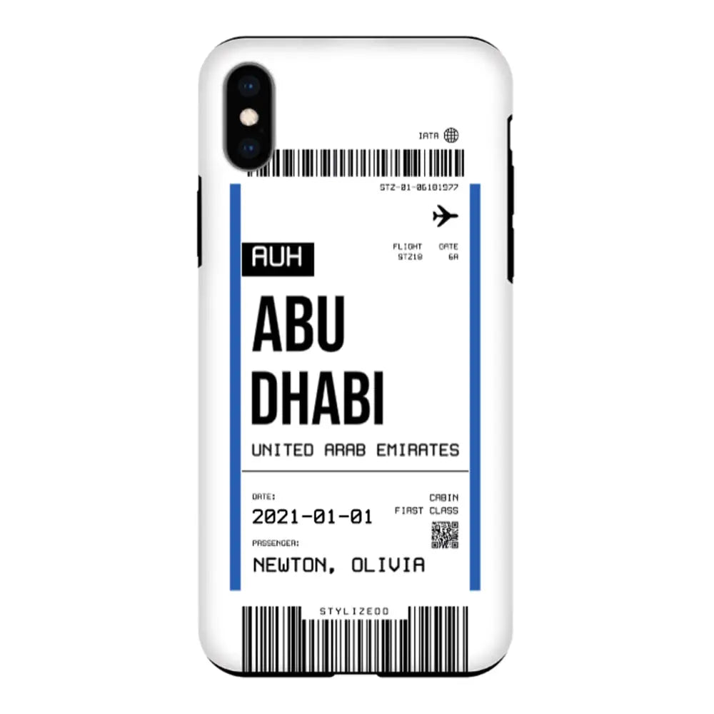 Apple iPhone XR / Tough Pro Phone Case Custom Flight Boarding Pass Ticket Phone Case - Stylizedd