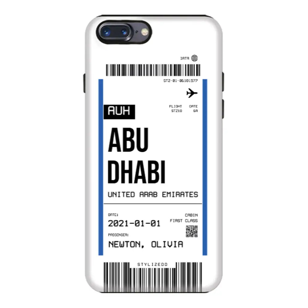 Apple iPhone 7 Plus / 8 Plus / Tough Pro Phone Case Custom Flight Boarding Pass Ticket Phone Case - Stylizedd