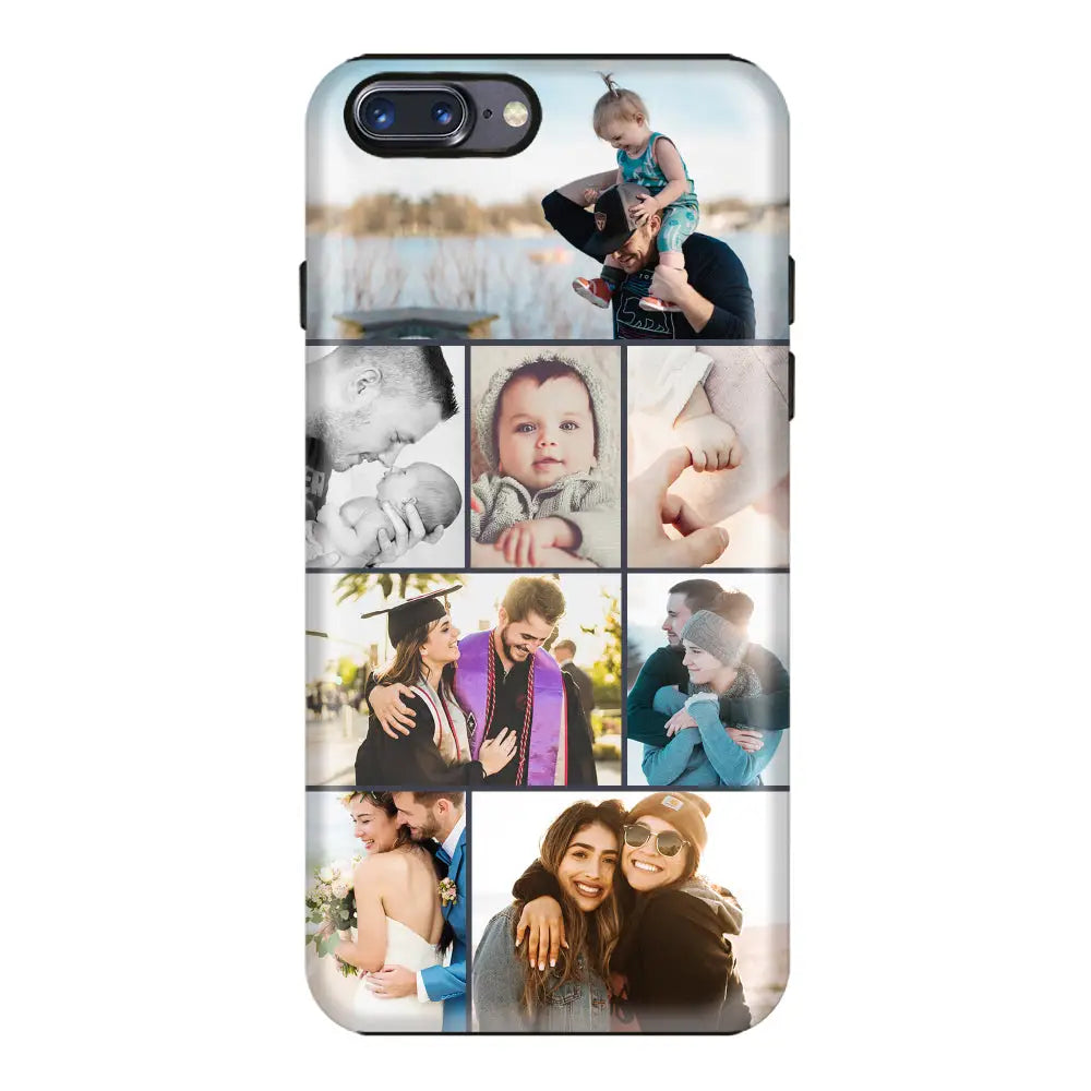 Apple iPhone 7 Plus / 8 Plus / Tough Pro Phone Case Personalised Photo Collage Grid Phone Case - Stylizedd