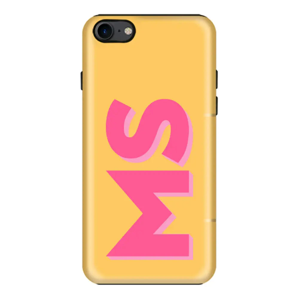 Apple iPhone 7/8/SE (2020) / Tough Pro Phone Case Personalized Monogram Initial 3D Shadow Text Phone Case - Stylizedd