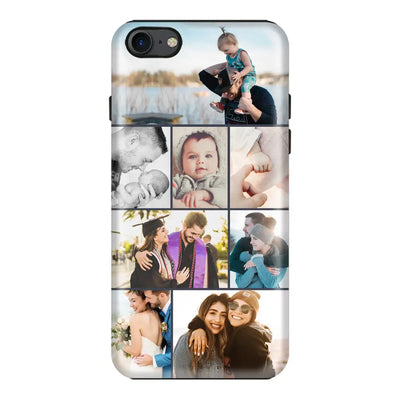 Apple iPhone 7/8/SE (2020) / Tough Pro Phone Case Personalised Photo Collage Grid Phone Case - Stylizedd