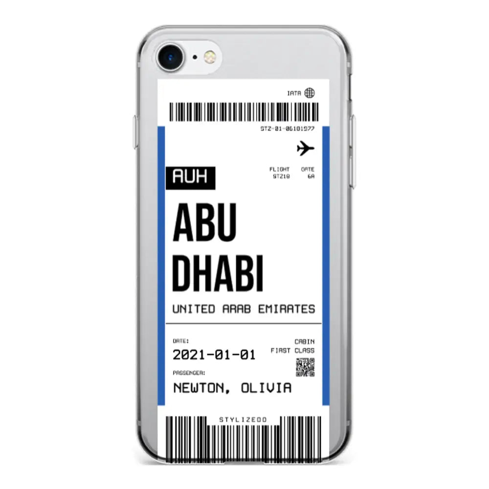 Apple iPhone 7/8/SE (2020) / Clear Classic Phone Case Custom Flight Boarding Pass Ticket Phone Case - Stylizedd
