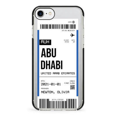 Apple iPhone 7/8/SE (2020) / Impact Pro Black Phone Case Custom Flight Boarding Pass Ticket Phone Case - Stylizedd
