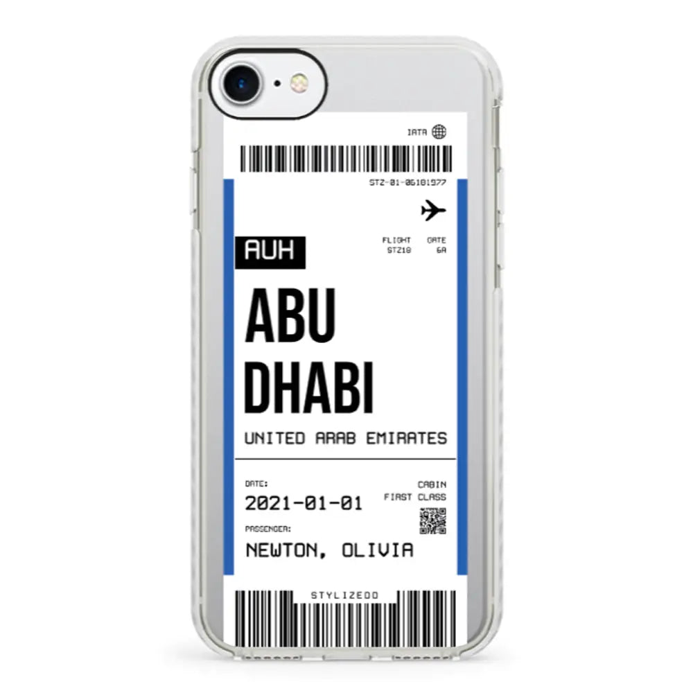 Apple iPhone 7/8/SE (2020) / Impact Pro White Phone Case Custom Flight Boarding Pass Ticket Phone Case - Stylizedd