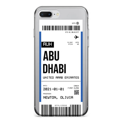 Apple iPhone 7 Plus / 8 Plus / Clear Classic Phone Case Custom Flight Boarding Pass Ticket Phone Case - Stylizedd